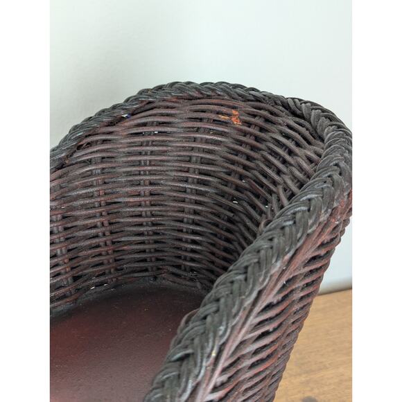 Vintage Wooden & Metal Miniature Doll Tricycle Rickshaw Wicker Seat 12" x 22" - Picture 6 of 16